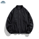 頂峰保羅（Dingfengbaoluo）美式夾克外套男春季潮牌復古百搭高街棒球服DFM04黑色2XL