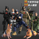 MPPMCK中國兵人玩具海軍士兵手腳可動(dòng)軍人退伍禮物特警武警模型男孩 【簡易版】反恐先鋒隊(duì)-軍綠