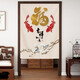 蘑菇說(shuō)臥室門(mén)簾隔斷簾風(fēng)水布簾衛生間廚房遮擋隱私半截夏季簾子免打孔 雙錦有福 免打孔 70cm*150cm 免打孔 半開(kāi)配桿
