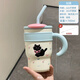 肆月冰霸杯大容量水杯學(xué)生巨無霸杯子吸管保溫杯女高顏值 卡通貓0.7L【316不銹鋼內(nèi)膽】