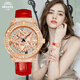 賓爵婦女節禮物鏤空鑲鉆內飾旋轉腕表進(jìn)口機芯牛皮帶女士奢華百搭手表 曉雪-時(shí)來(lái)運轉高檔女士腕表