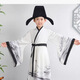 兒童古裝李白杜甫詩(shī)人演出服裝男童唐朝古代漢服古詩(shī)詞朗誦表演服 李白衣服+帽子+扇子+靴子壓線(xiàn) 身高130