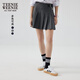 Teenie Weenie小熊秋季格紋百褶短裙學(xué)院風(fēng)休閑半身裙灰色半裙女裝 灰色 XS (155)