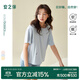 安之伴【巨涼感】睡衣女夏季2025新款純棉短袖套裝夏天休閑可外穿家居服 林霧藍(100%精梳純棉) XL