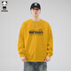 HIPANDA衛衣男重磅秋季美式圓領(lǐng)套頭打底衫寬松休閑百搭上衣黃色XL