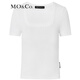 MO&Co.簡(jiǎn)約U領(lǐng)短袖修身收腰正肩短款露臍T恤上衣上裝內搭外穿摩安珂 本白色 M 165
