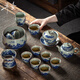 井瓷景德鎮青花瓷功夫茶具整套裝高端茶杯送長(cháng)輩領(lǐng)導客戶(hù)老師喬遷禮物 青花瓷茶具-千里江山 15頭