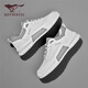 七匹狼男鞋休閑運動(dòng)鞋男2025秋季新款透氣潮流軟底板鞋男時(shí)尚商務(wù)小白鞋 白/灰W8343730236 41 皮鞋碼