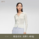 OVV2024春夏新款女裝絲棉混紡經(jīng)典舒適柔軟長袖針織開衫外套 淺藍（凈色）12 L