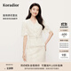 珂萊蒂爾2025年夏季新款法式蕾絲上衣女V領(lǐng)修身顯瘦優(yōu)雅氣質(zhì)小衫 淡青黃 XL