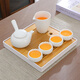 閩煜日式全季酒店功夫茶具套裝家用宿舍高顏值簡(jiǎn)易茶壺小套功夫茶具 定窯白6頭+四方大干泡盤(pán)