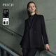 PRICH【美麗諾羊毛】雙排扣西裝套裝春秋新款寬松顯瘦外套女 19黑色西裝 M 160