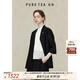 茶·愫【中式通勤】puretea茶愫綿羊毛混紡短外套女率性上衣2024夏新款 石墨黑 S