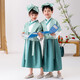 綴櫻兒童書童演出服 國學(xué)服古裝小學(xué)生三字經(jīng)弟子規(guī)女童朗誦服 繡竹連衣裙馬甲款+頭飾 M 130cm