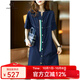 clotho Rennie品牌女裝時(shí)尚牛仔連衣裙女夏季2025年新款韓版休閑遮肚子燈籠裙 牛仔藍(lán) M 【120斤內(nèi)】