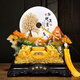 嫣設(shè)計(jì)金蟾招財(cái)擺件聚寶盆客廳公司生意興隆店鋪喬遷開業(yè)大吉禮物高檔 金蟾納財(cái)翠玉色：30*16*30cm