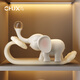 楚象如意大象桌面擺件現代簡(jiǎn)約客廳玄關(guān)寓意家居裝飾品喬遷新居禮物 如意象-米白色【禮盒裝】