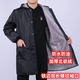 黑里俏加絨加厚成人罩衣防水防油圍裙長(cháng)袖護衣工作服男士搬運工外套秋冬 黑色-加厚北極絨-防水防油 大碼（150-200斤）