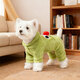 MIKI PAD狗狗衣服秋冬加厚保暖四腳衣小型犬貓衣服雪納瑞比熊泰迪可牽引 【四腳款絨衣】綠色小鴨 2XL胸圍52cm（按照胸圍購買(mǎi)/參考體重12-18斤）