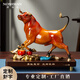 諾詩(shī)曼辦公室擺件高端銅牛勢高升客廳電視柜裝飾喬遷開(kāi)業(yè)禮物退伍紀念品牛勢高升銅擺件