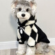 蕓惠闕秋冬裝寵物比熊雪納瑞小型犬貓咪貴賓博美約克夏泰迪狗狗幼犬衣服 魔方黑白棉衣 L背長(cháng)33建議11-16斤