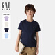 Gap男女童2025春季新款純棉小熊刺繡短袖T恤百搭兒童裝上衣756113 海軍藍 120 cm(6-7歲) 亞洲尺碼