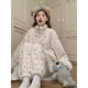 另約睡衣女冬季新款高領(lǐng)保暖套頭連帽長袖家居服 4891 藍(lán)衣小熊 S