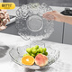 櫥明星水果盤(pán)家用客廳輕奢高檔2025新款精致花瓣水晶干果糖果零食擺放盤(pán) 向日葵果盤(pán)透明-大號