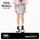little MO&Co.little moco童裝25夏裝新款女童純棉裙褲牛仔短褲子甜酷百搭 牛仔淺藍(lán)色 130 130/56