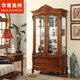美式酒柜 玻璃酒柜美式展示柜子實(shí)木裝飾柜雙門(mén)酒柜 歐式