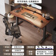 凡積電動(dòng)升降桌電腦桌臺式實(shí)木電競辦公學(xué)習客廳書(shū)桌子工作臺家用臥室 【雙節雙電機】橡膠木桌面+黑腿 100×60×76CM