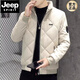 JEEP SPIRIT輕薄羽絨棉服男士短款夾克2025新款潮流潮牌休閑冬季棉衣外套百搭 XQD-999卡其 M 100-115斤
