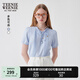 Teenie Weenie小熊女裝襯衫2025夏季新款少女感木耳邊甜美時尚襯衣 藍(lán)色 M