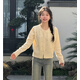 妃奧絨秋冬新款圓領(lǐng)彩色燙鉆毛衣針織開衫女休閑百搭短款高級感外套上衣 杏色 M