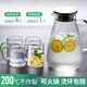 VTyee玻璃冷水壺涼水壺家用耐高溫涼水杯耐熱防爆大容量涼白開茶壺套裝 4只直身把杯+嘟嘟壺 2600ml 1只 無規(guī)格