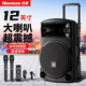 紐曼N522便攜廣場(chǎng)舞大功率低音炮戶(hù)外K歌藍(lán)牙拉桿電木吉他民謠樂(lè)器音箱移動(dòng)擺攤喇叭雙麥帶適配器12吋