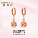 賽菲爾18K金耳墜女鏤空繡球玫瑰金彩金耳飾國潮風(fēng)耳環(huán) 玫瑰金耳飾-約1.95-2.10克