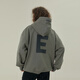 11ESTRANGER 11E“E”秋冬重磅美式復古男女背后印花字母logo連帽衛(wèi)衣外套 大地色 L