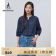 beanpole濱波  春夏新款女士商務(wù)優(yōu)雅春夏印花七分袖襯衫 藏青色 M 165/88A