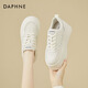 達(dá)芙妮（DAPHNE）小白鞋女新款女鞋厚底增高松糕休閑板鞋春款學(xué)生鞋子 米色 單層 跟高7cm（春秋款） 36 (230mm) 標(biāo)準(zhǔn)碼