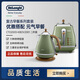 德龍（Delonghi）電熱水壺家用燒水壺泡茶304不銹鋼KBOV2001+多功能烤面包機吐司機家用早餐機多士爐CTO2003 兩件套 1.7L 電水壺（橄欖綠）+多士爐（橄欖綠）