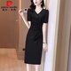皮爾卡丹（pierre cardin）連衣裙夏季女2025新款感顯瘦法式黑色高端包臀裙氣質(zhì)裙子夏 【2622#】黑色 XL115-130斤
