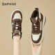 達芙妮高幫鞋女百搭厚底運動(dòng)鞋休閑平底板鞋女4623607066 米咖/單里38