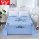 紅豆上海老式國民100全棉印花加厚老粗布純棉床單單件被單懷舊棉布 國色天香-藍色 200x230cm單件床單