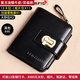 班亞奴錢(qián)包女真皮短款2025新款大容量時(shí)尚精致折疊簡(jiǎn)約拉鏈錢(qián)夾卡包一體 黑色-防盜刷
