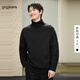 gxgjeans男裝針織衫2024年冬季基礎簡(jiǎn)約打底衫高領(lǐng)毛衣 黑色-1 L (175)