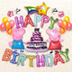 華峻宇周歲生日場(chǎng)景布置男孩女孩寶寶氣球裝飾兒童生日快樂(lè )背景墻裝扮 佩奇喬治生日套餐（彩色）