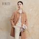 菲妮迪（FINITY）【羊駝毛】FINITY菲妮迪毛呢外套冬季新款雙面呢長(cháng)款大衣女 駝色 S