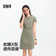 森馬（Semir）連衣裙女圓領(lǐng)收腰彈力針織裙2025夏刺繡休閑短裙辣妹109325114001