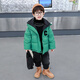 幽幽小熊兒童羽絨服痞帥兒童時髦2023新款冬裝寶寶白鴨絨男童加厚外套 綠色 140